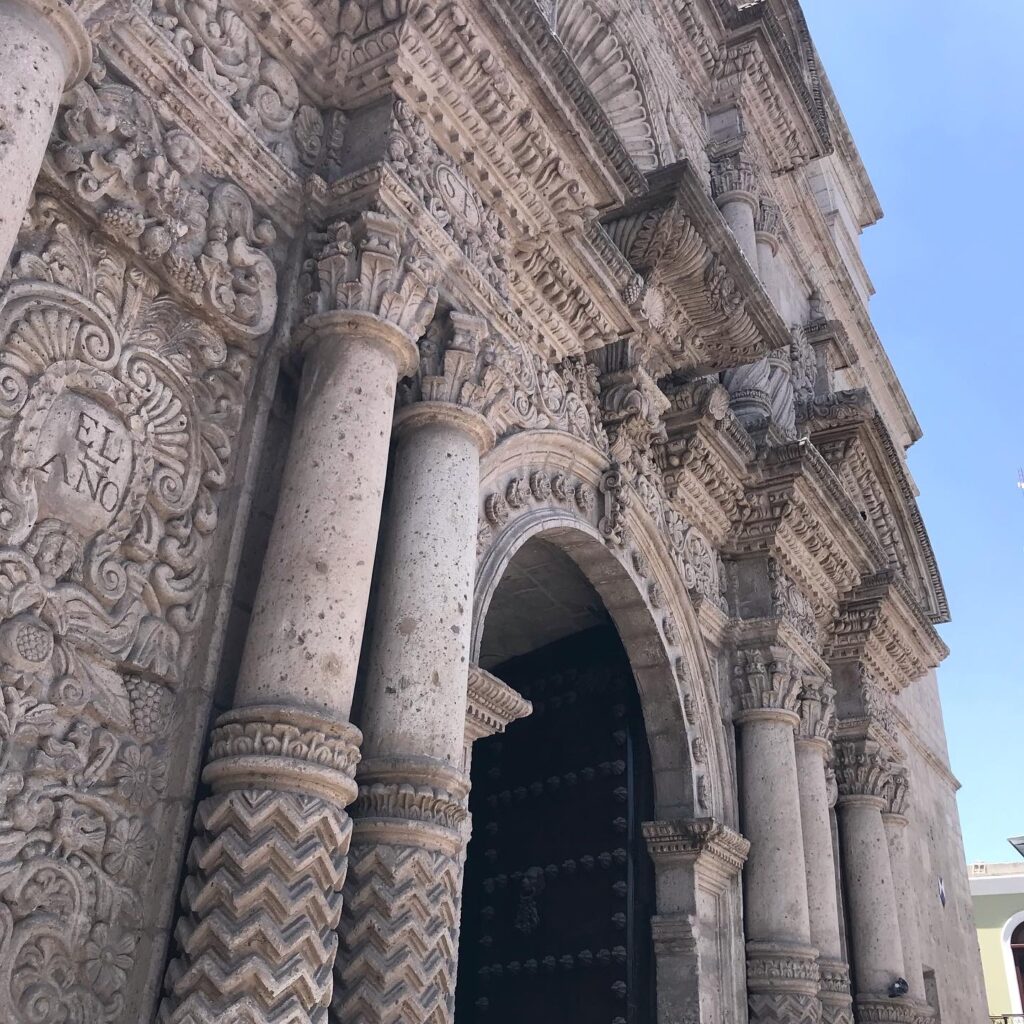 A church facade in Arequipa