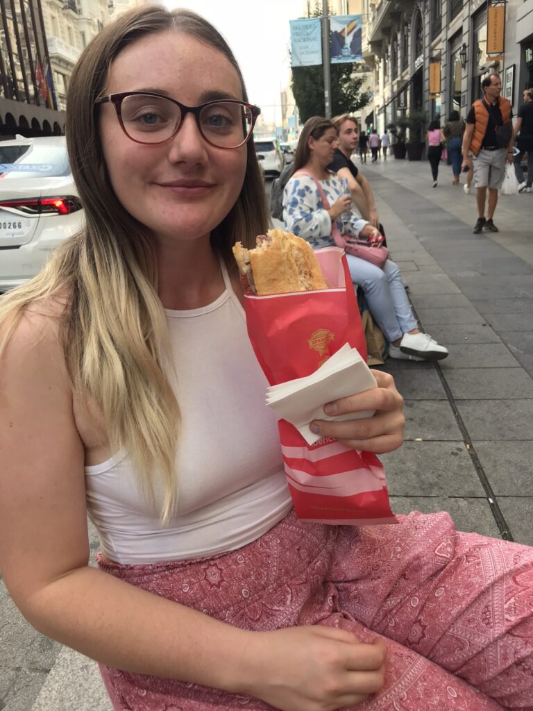 A bocadillo sandwich in Madrid