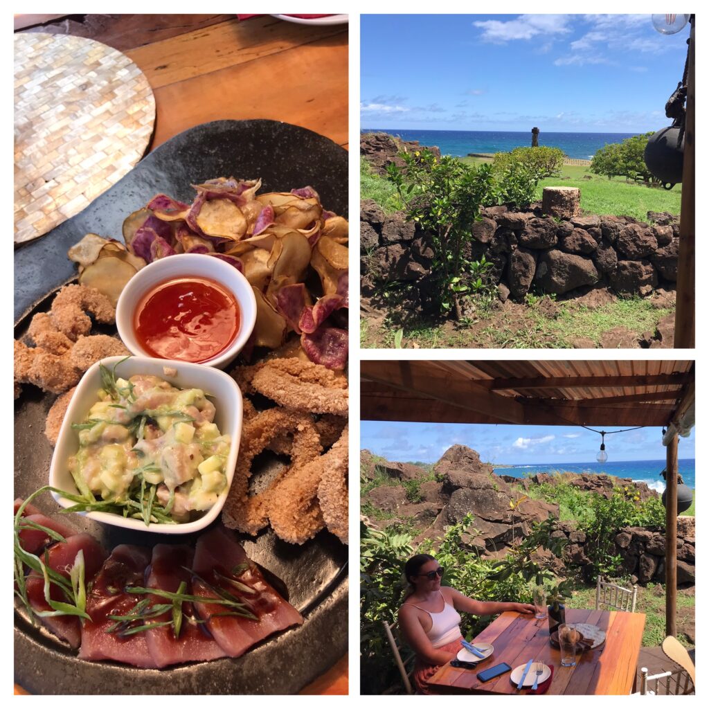 A meal at the restaurant on Easter Island