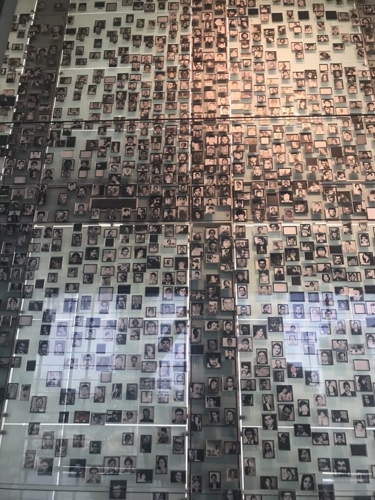 Photographs of Pinochet's victims in the museum in Santiago