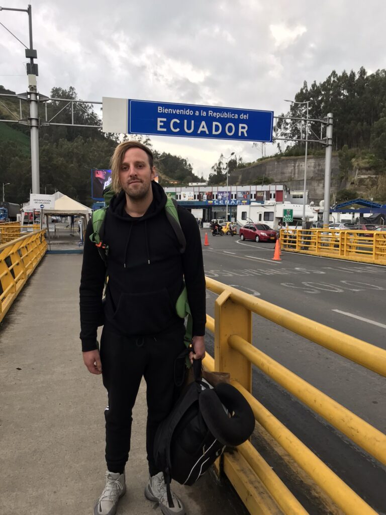 Heading across the border between Colombia and Ecuador at the Rumichaca border crossing