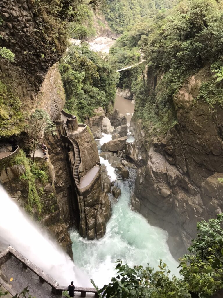 A waterfall in Banos