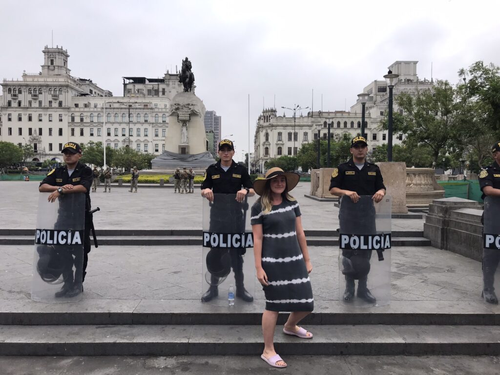 Riot police in Lima