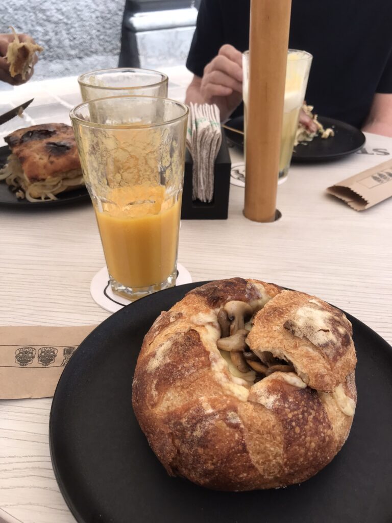 A filled bread meal in Arequipa