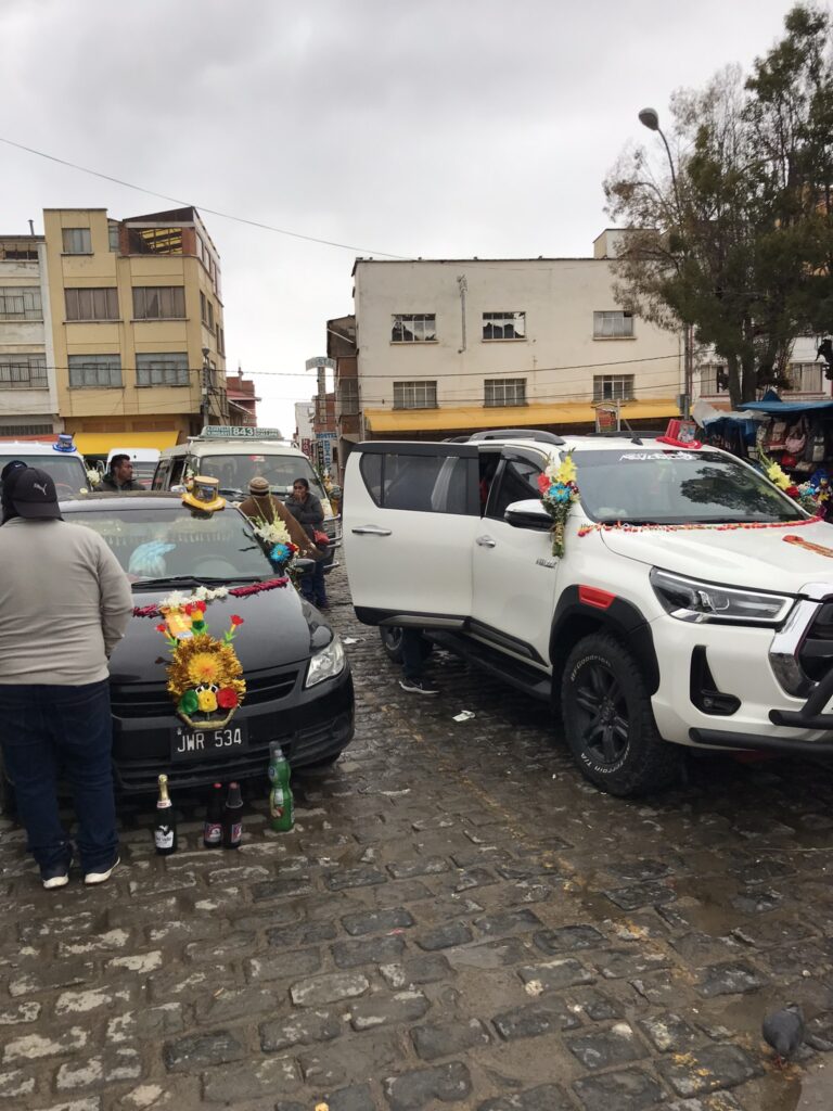 Bolivia travel, car blessing at Copacabana