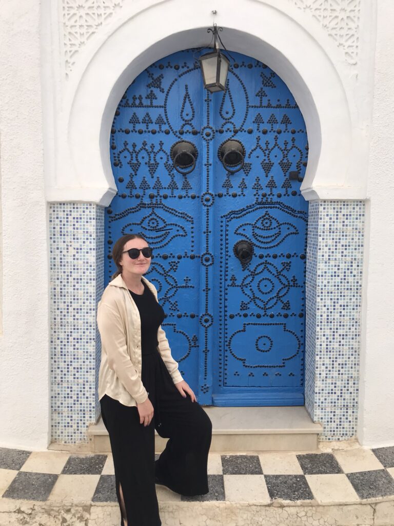A blue door in Tunis medina