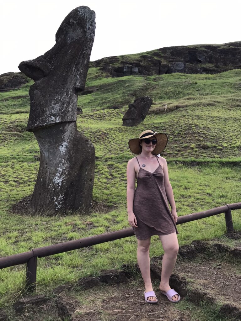 A moai head on Easter Island