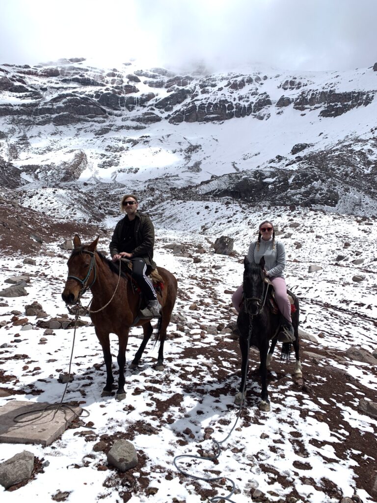 Ecuador travel by horseback on Mount Chimborazo