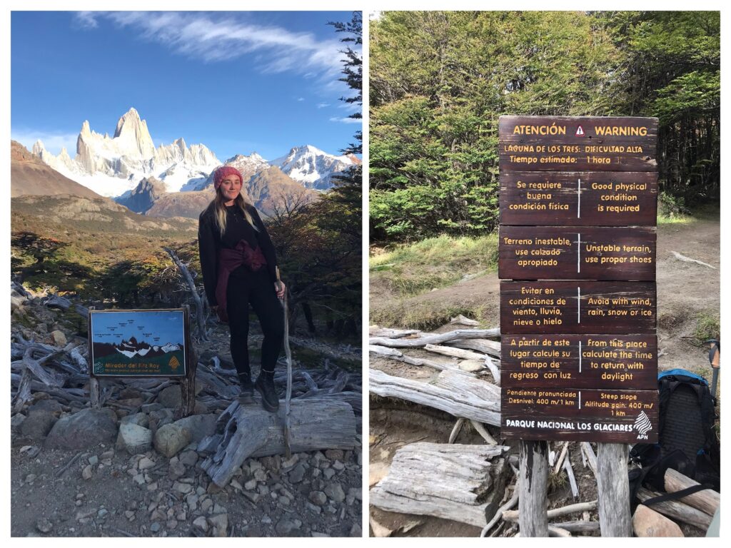 Trekking to mount Fitzroy in Patagonia