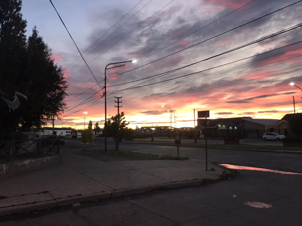 Sunset in Rio Gallegos in Patagonia