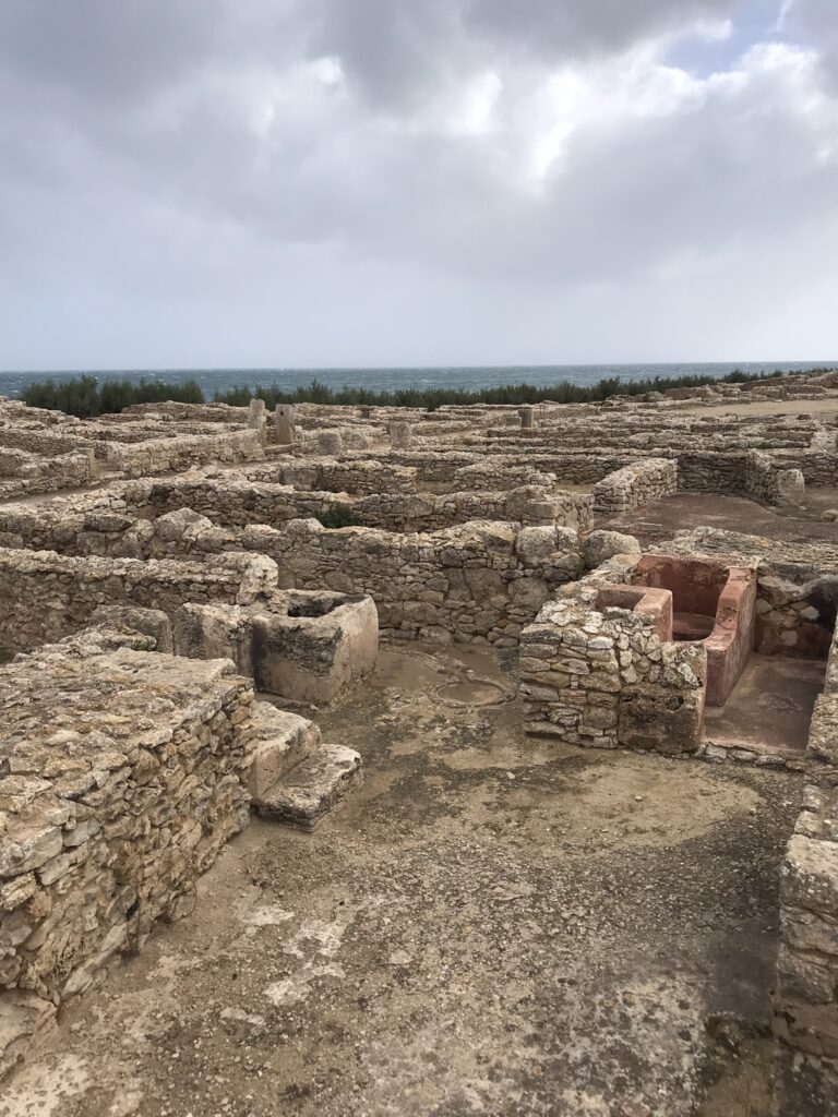 Ruins at Kerkouane archaeological site in Tunisia