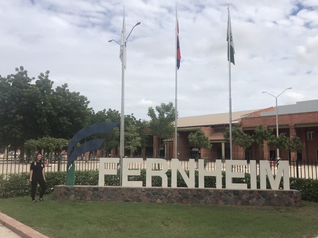 The Fernheim sign in Filadelfia in Paraguay