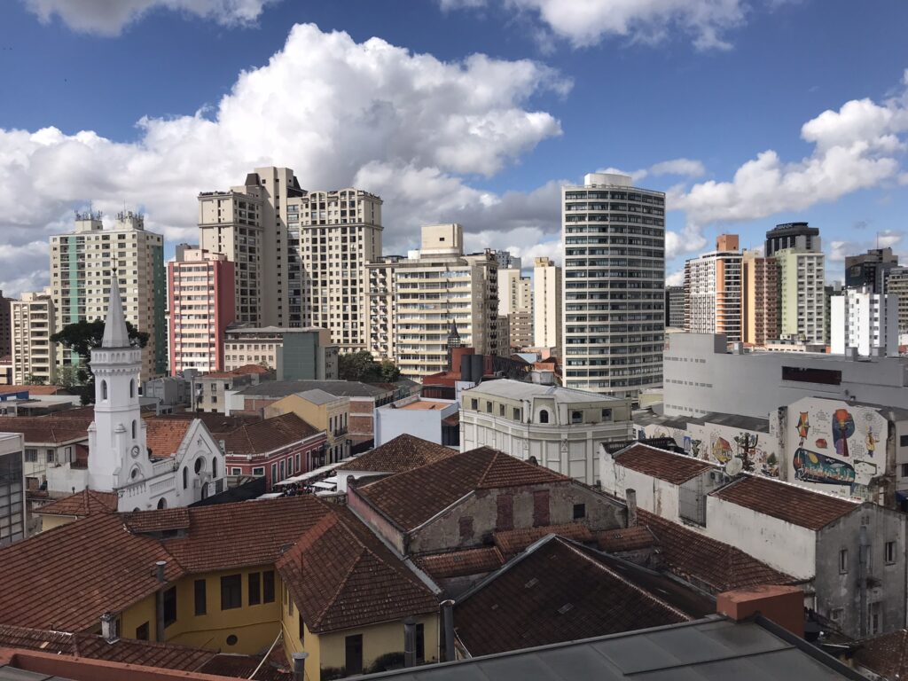 Curitiba skyline in Brazil