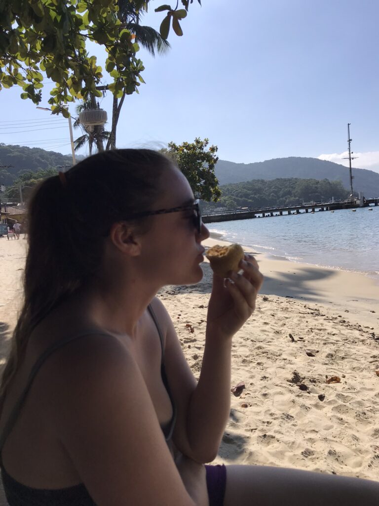 A coxinha on the beach on Ilha Grande