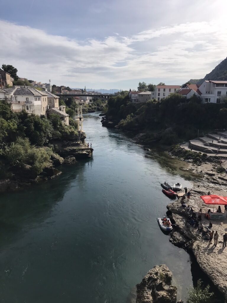 A view from the bridge in Mostar