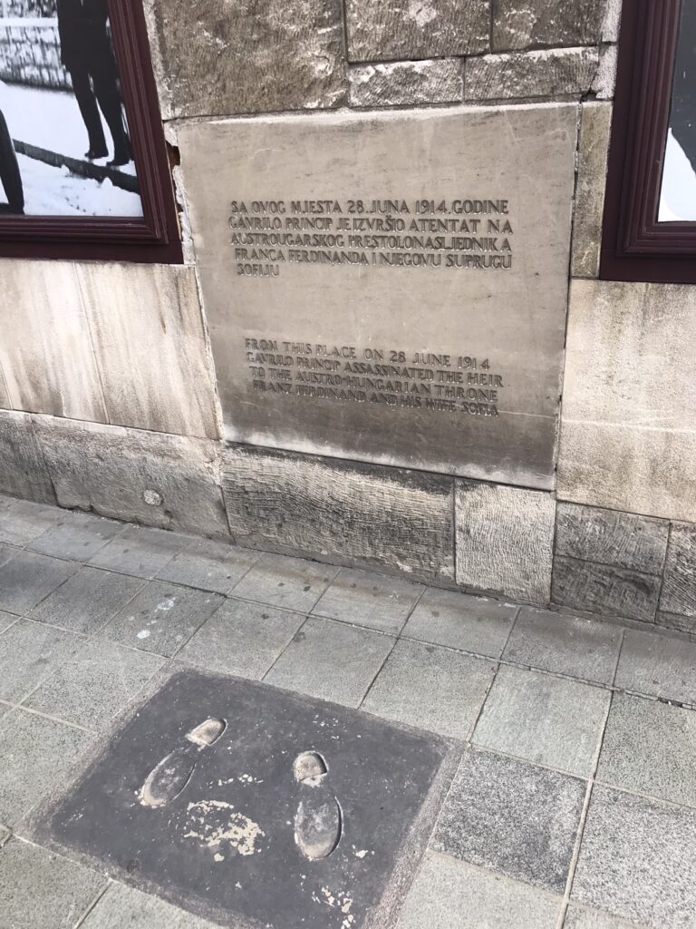 The memorial to the assassination of Franz Ferdinand in Sarajevo