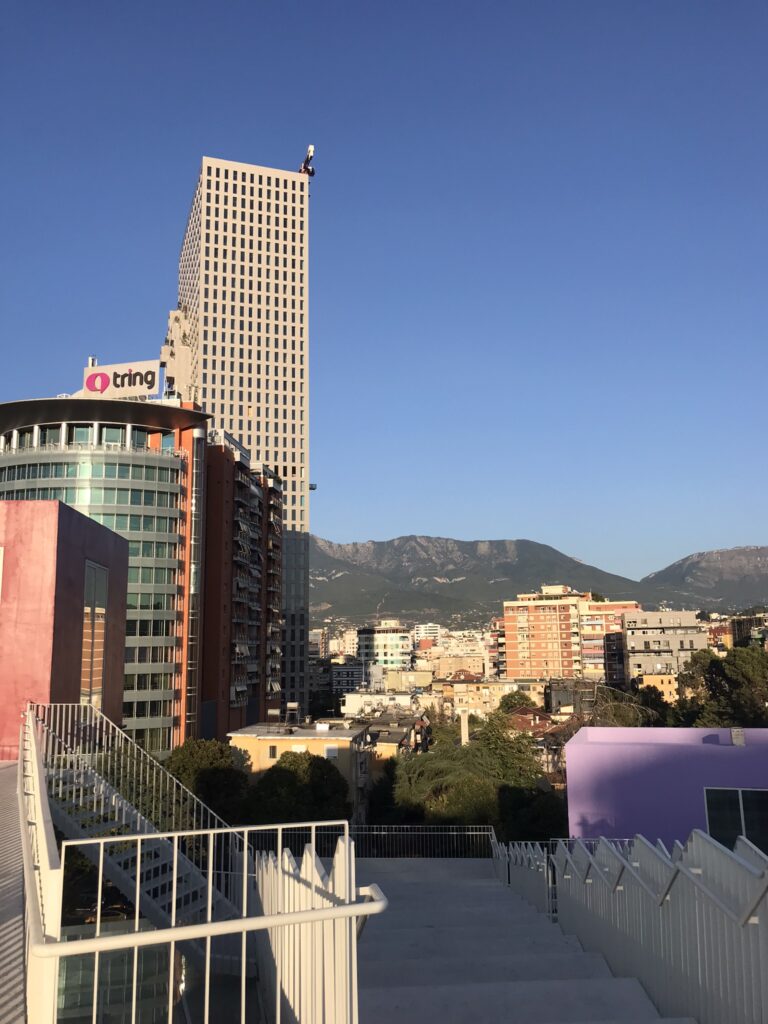 The view from the top of the pyramid of Tirana