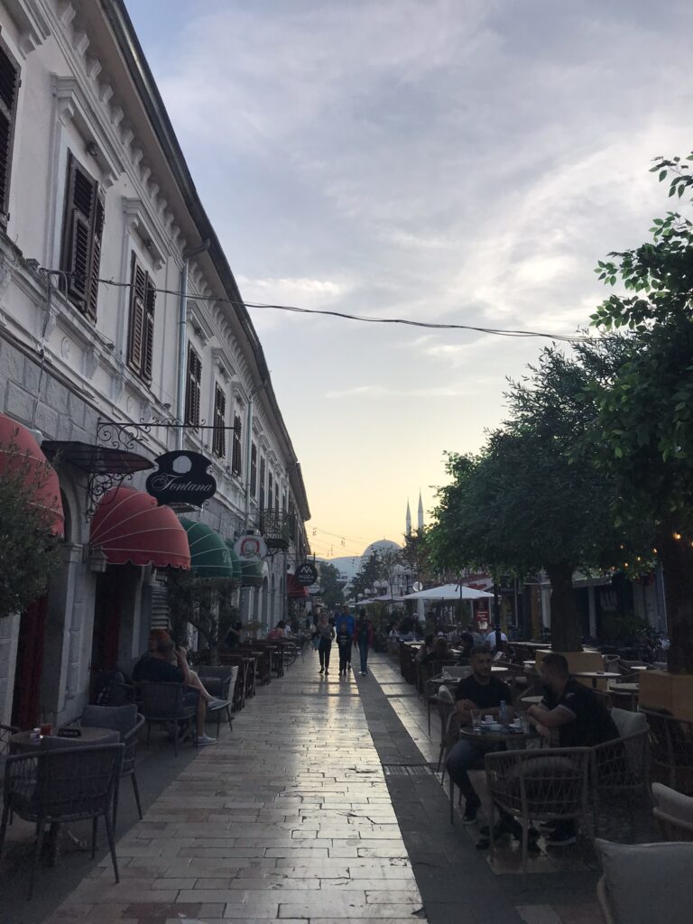 A pedestrianised street in Shkoder