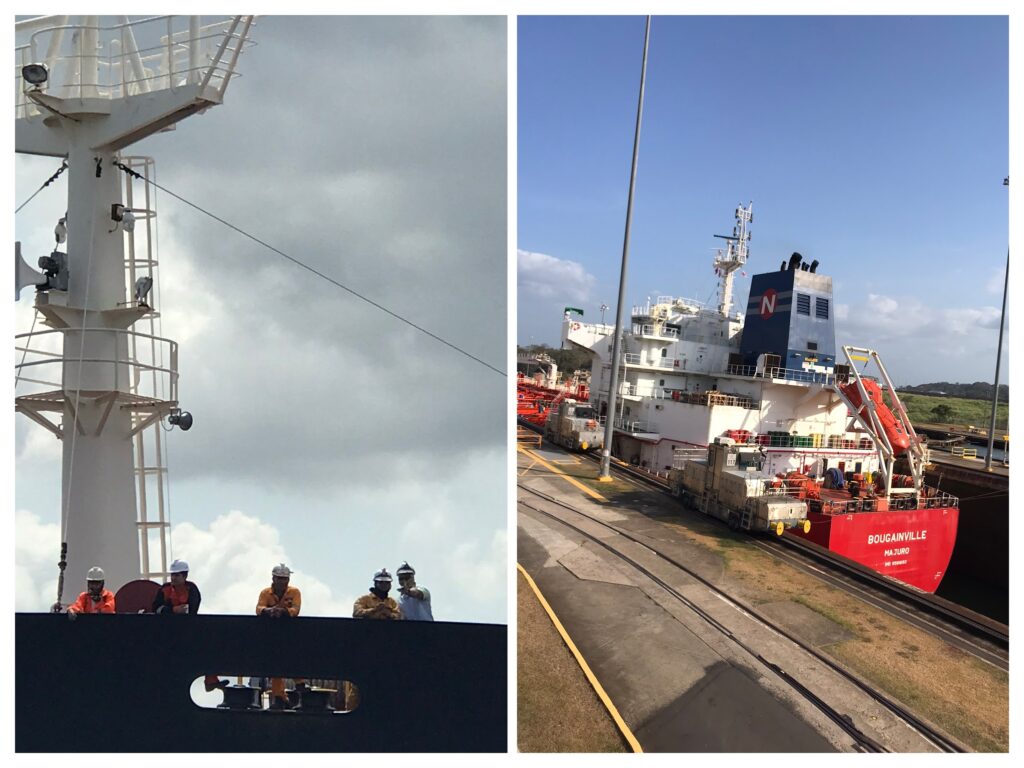 A boat on the Panama Canal