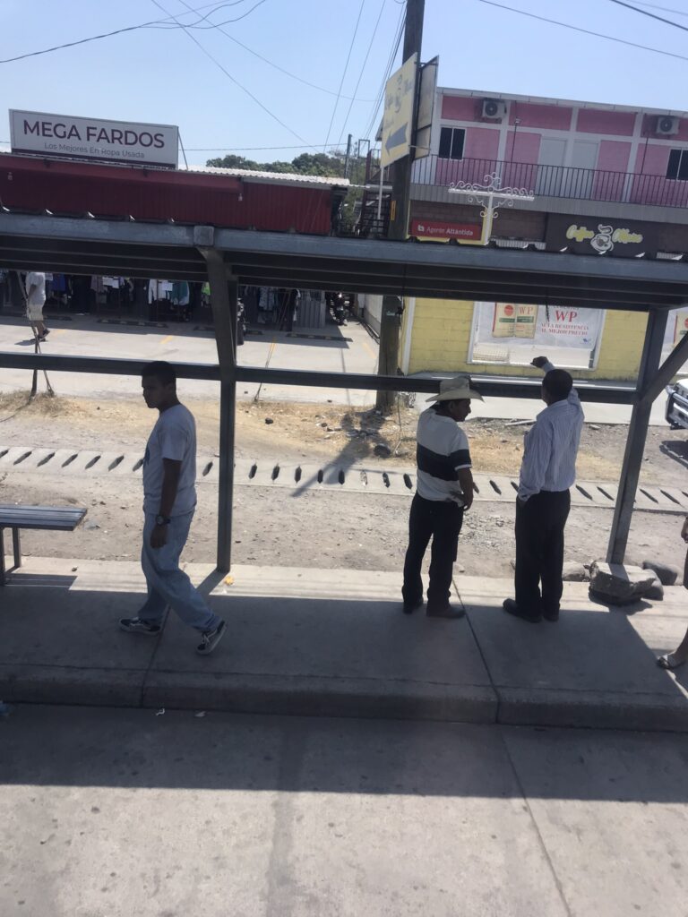 A bus stop in southern Honduras