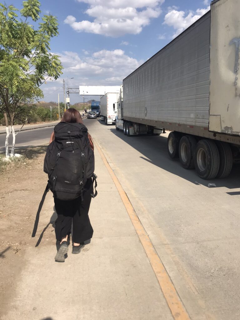 Walking from Honduras to Nicaragua at the Guasaule border crossing