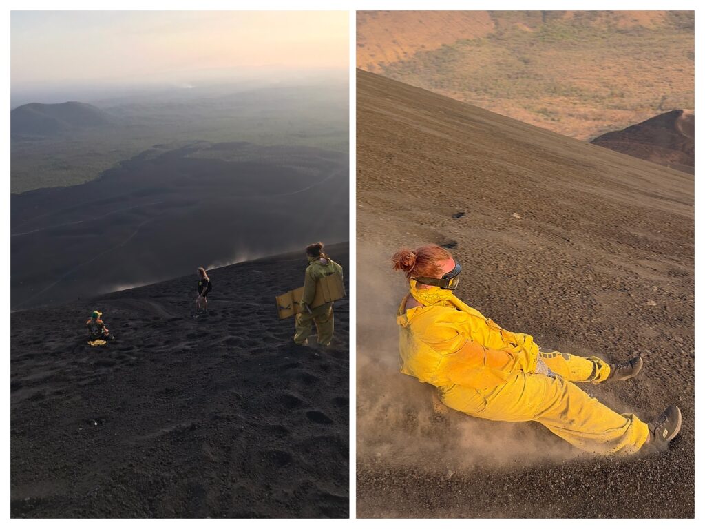 Volcano boarding in Nicaragua