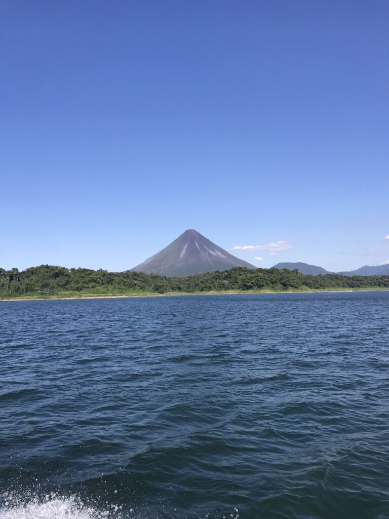 Arenal lake and volcano in Costa Rica