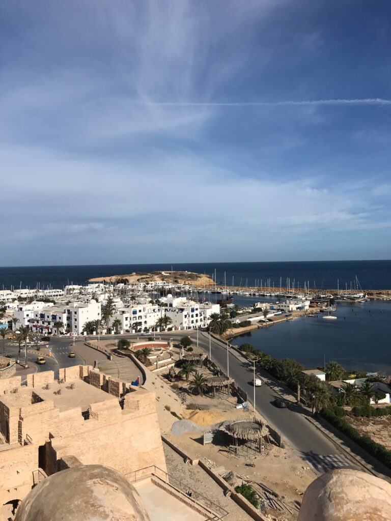 An aerial view of Monastir marina