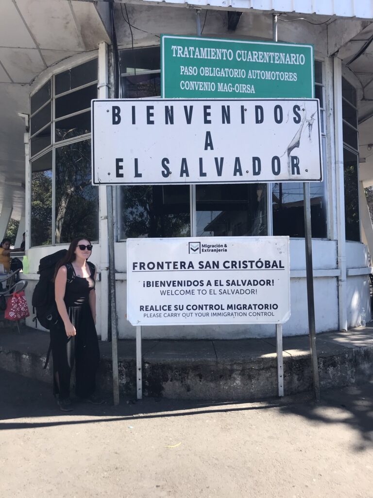 Central American border crossings between Guatemala and El Salvador at San Cristobal