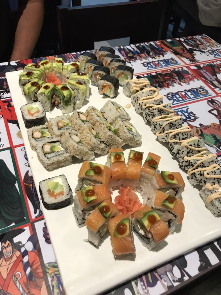 Sushi at the restaurant in San Salvador