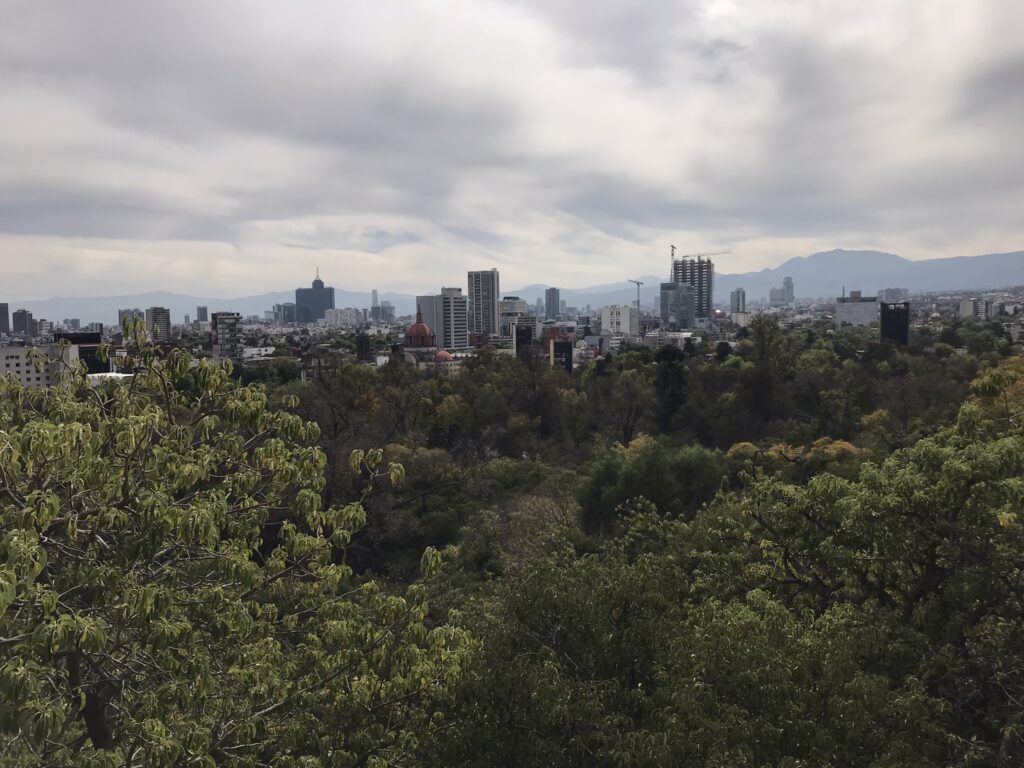 A view of the Mexico City skyline from Chapultepec Castle