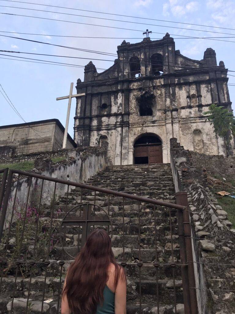 A burned out church in Lanquin