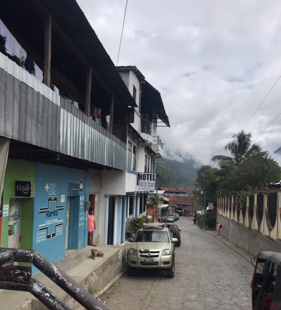 A street in Lanquin in Guatemala