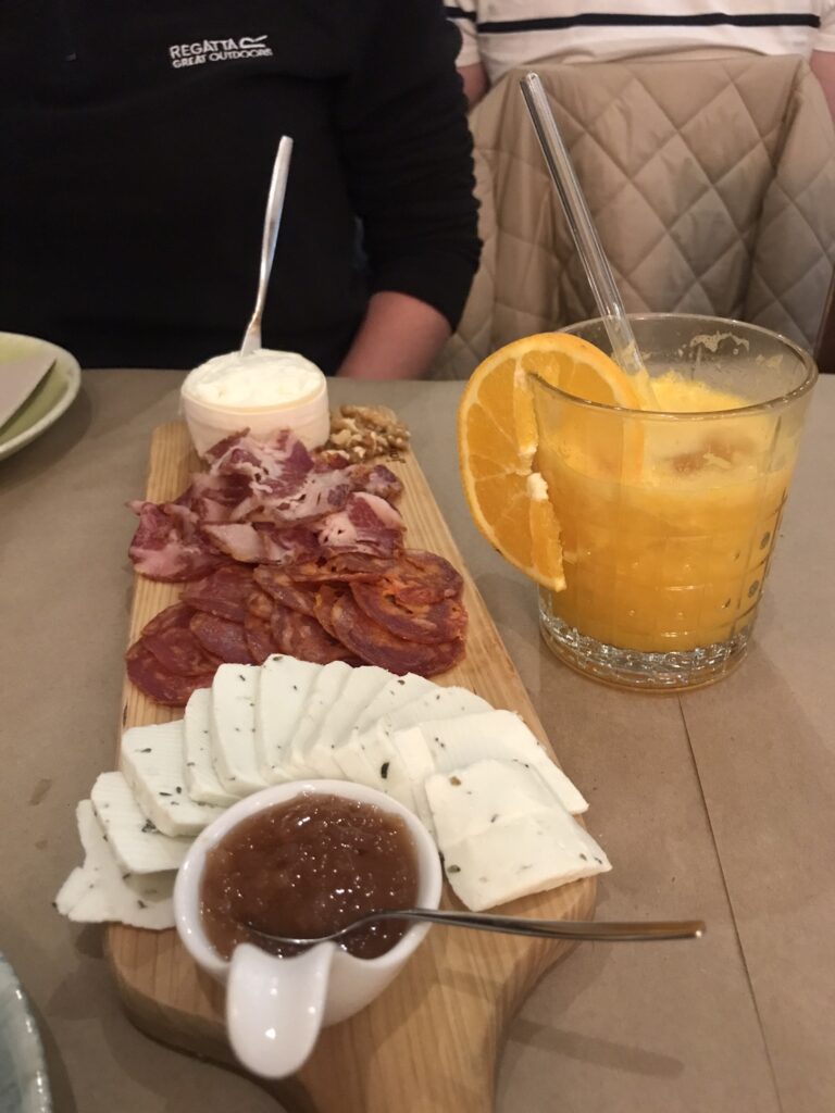 A meat and cheese platter in Lisbon