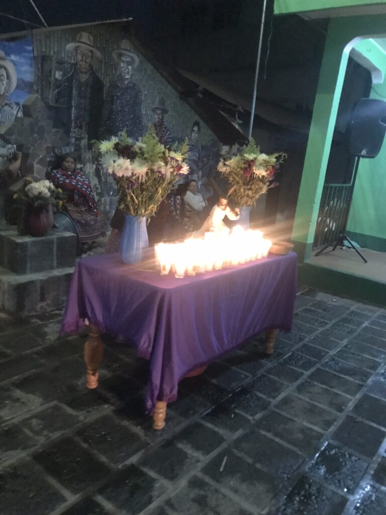 Candles on a table in San Pedro la Laguna in the south of Guatemala