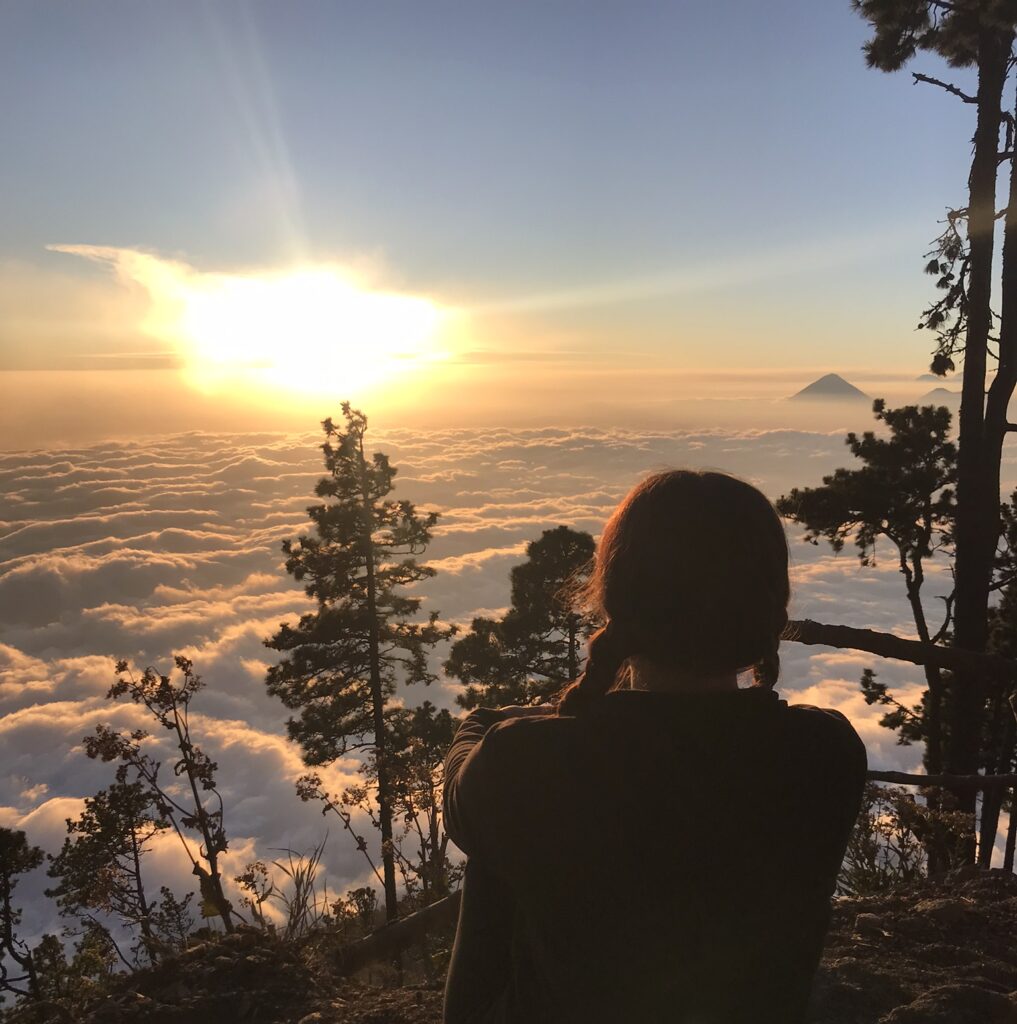 A sunset from the top Acatenango volcano