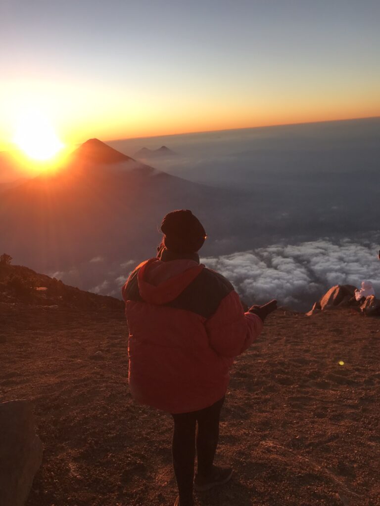 Sunrise at the summit of Acatenango volcano