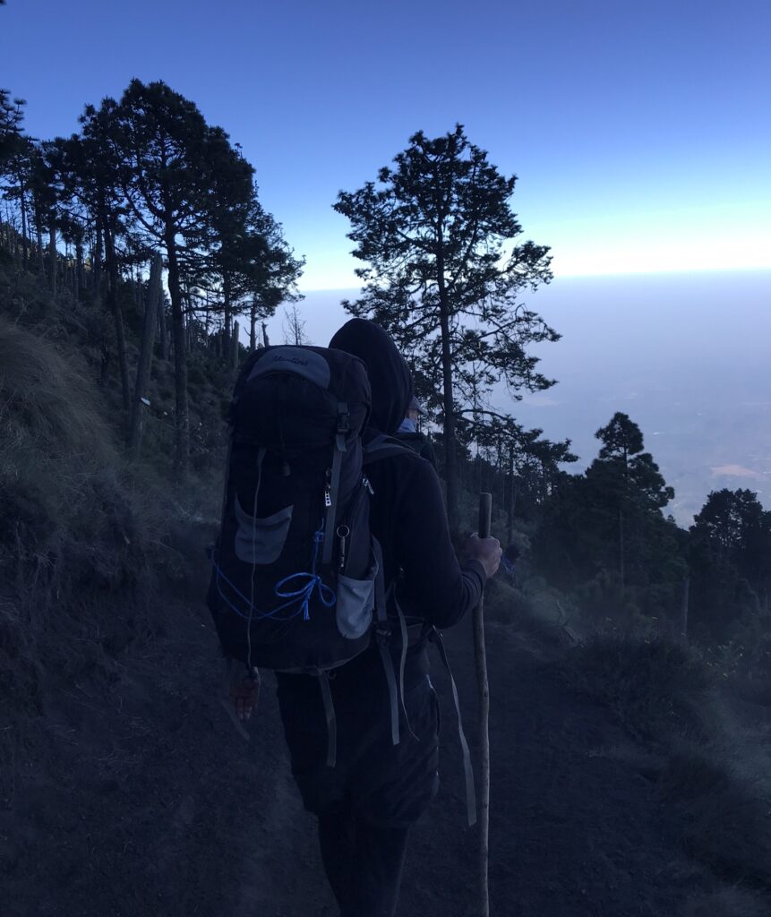 Trekking on the mountainside of Acatenango