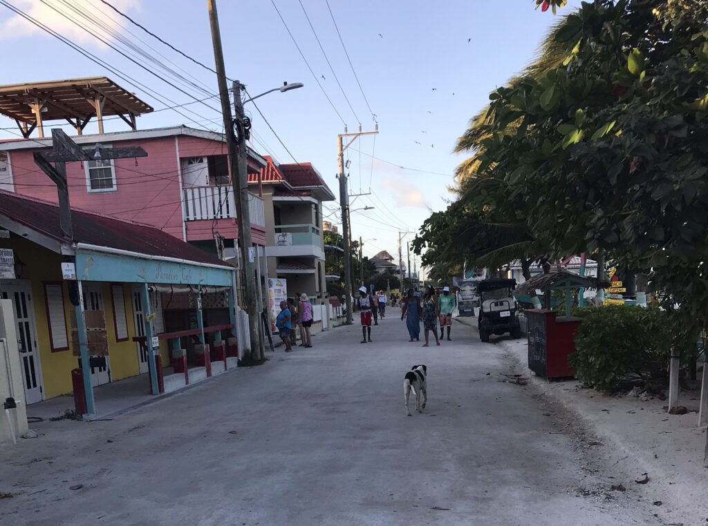 The main street in Caye Caulker