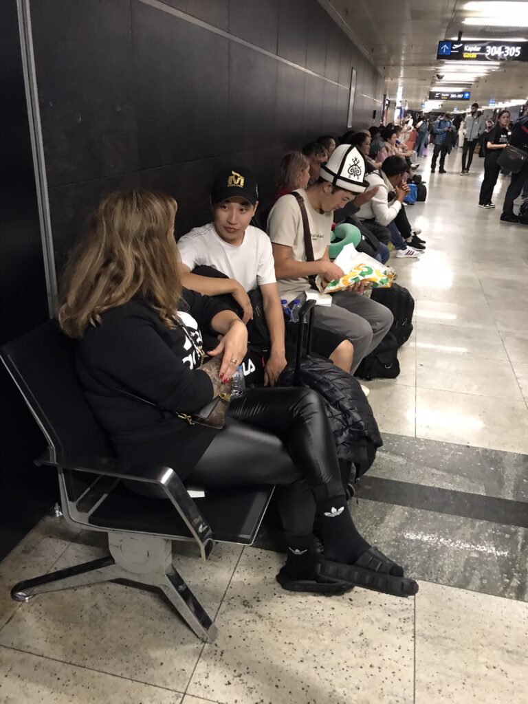 A Kyrgyz man at the airport in Istanbul