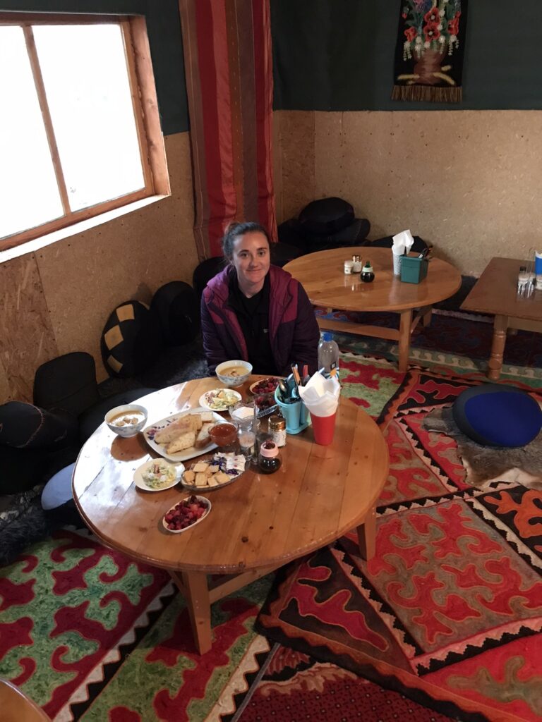 Food in a yurt in Tosor