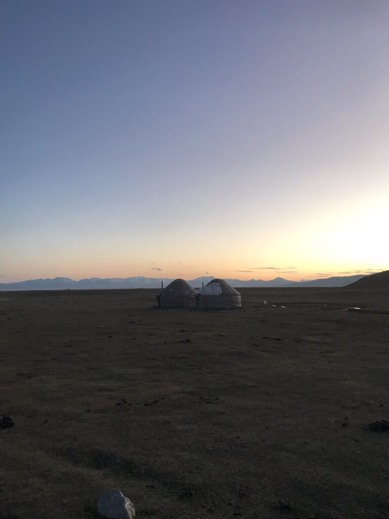 A sunset at Song Kul