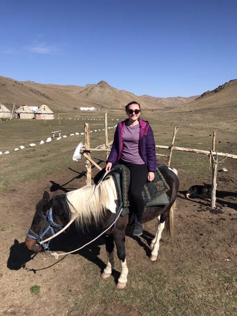 Horse riding at Song Kul lake