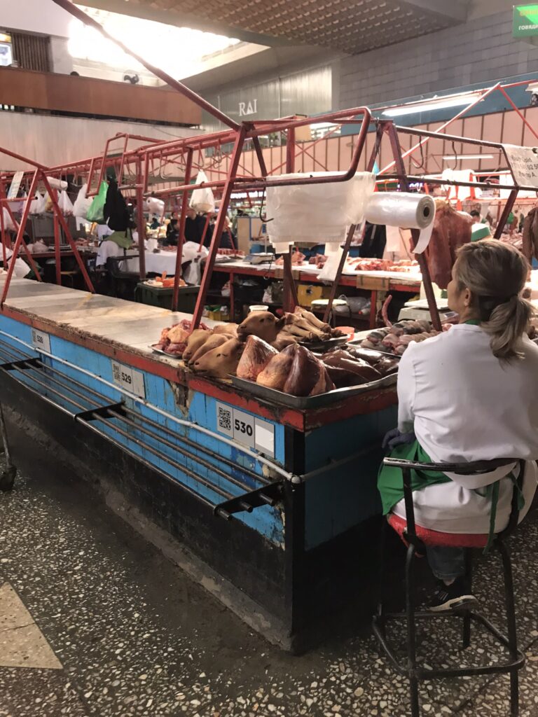 Sheep heads at the market in Almaty