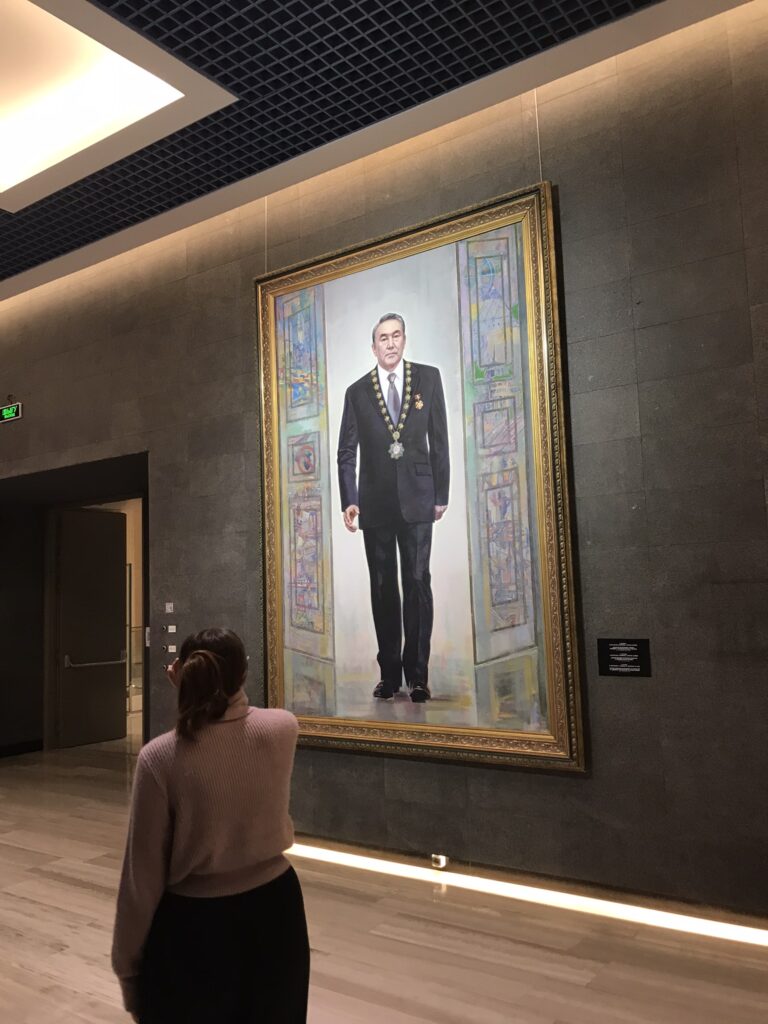 An image of Nursultan Nazarbayev in the museum in Astana