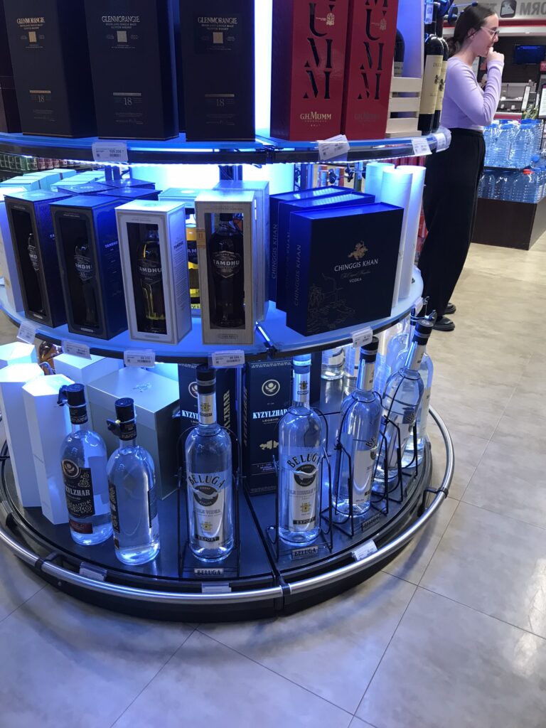 Vodka in the supermarket in Astana