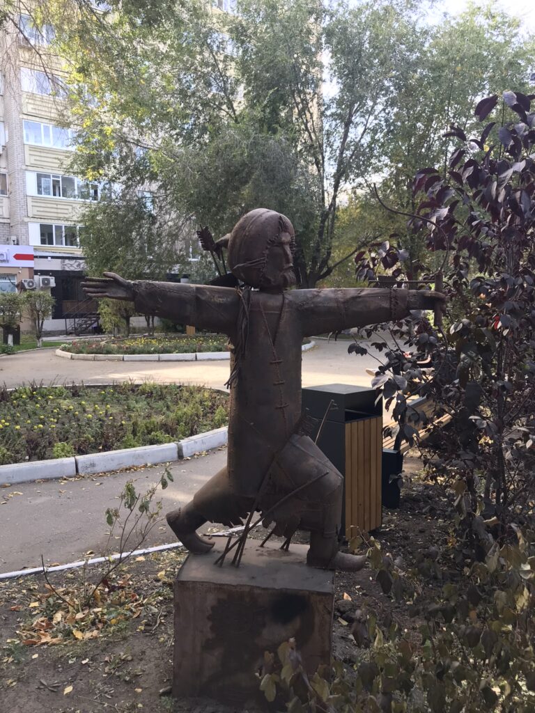 A sculpture in Aktobe in northern Kazakhstan