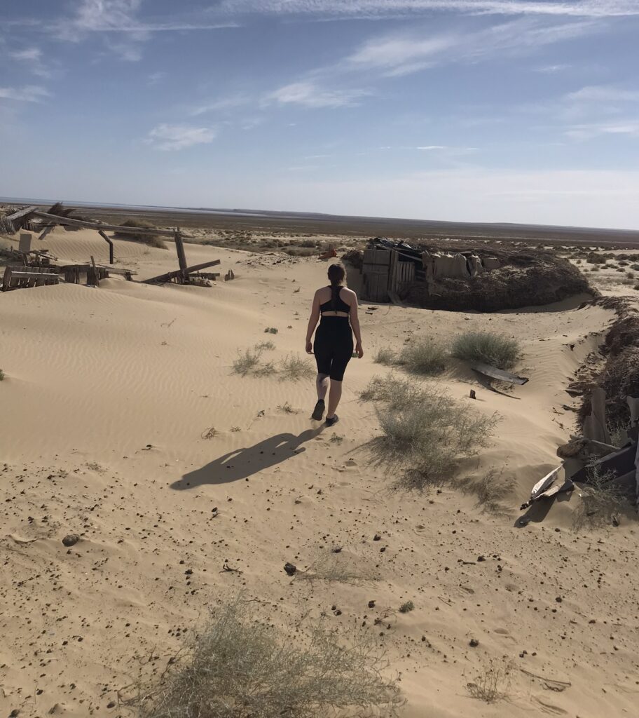 A destroyed village near to the Aral Sea