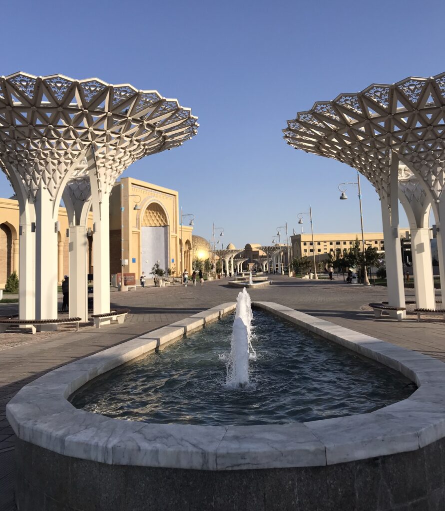 A fountain in Turkistan in central Kazakhstan