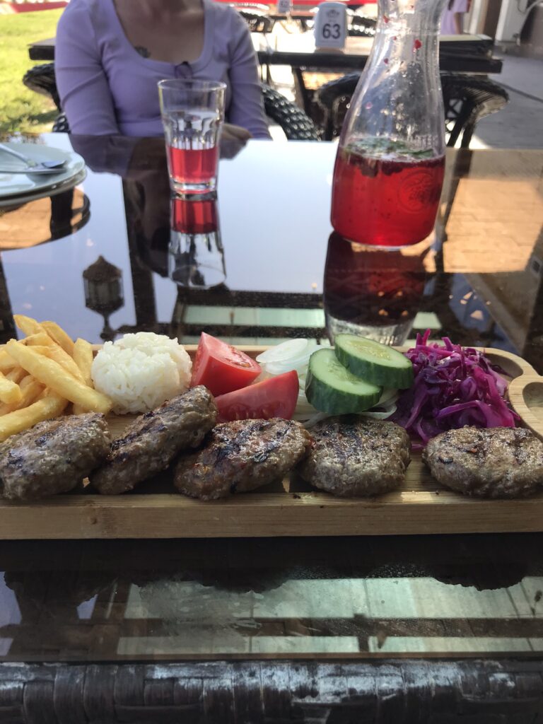 Food at the restaurant in Turkistan